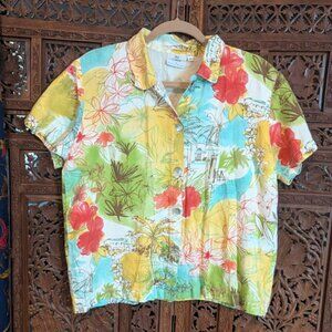 Vintage Hot Cotton by Marc Ware Hawaiin Shirt 🩷